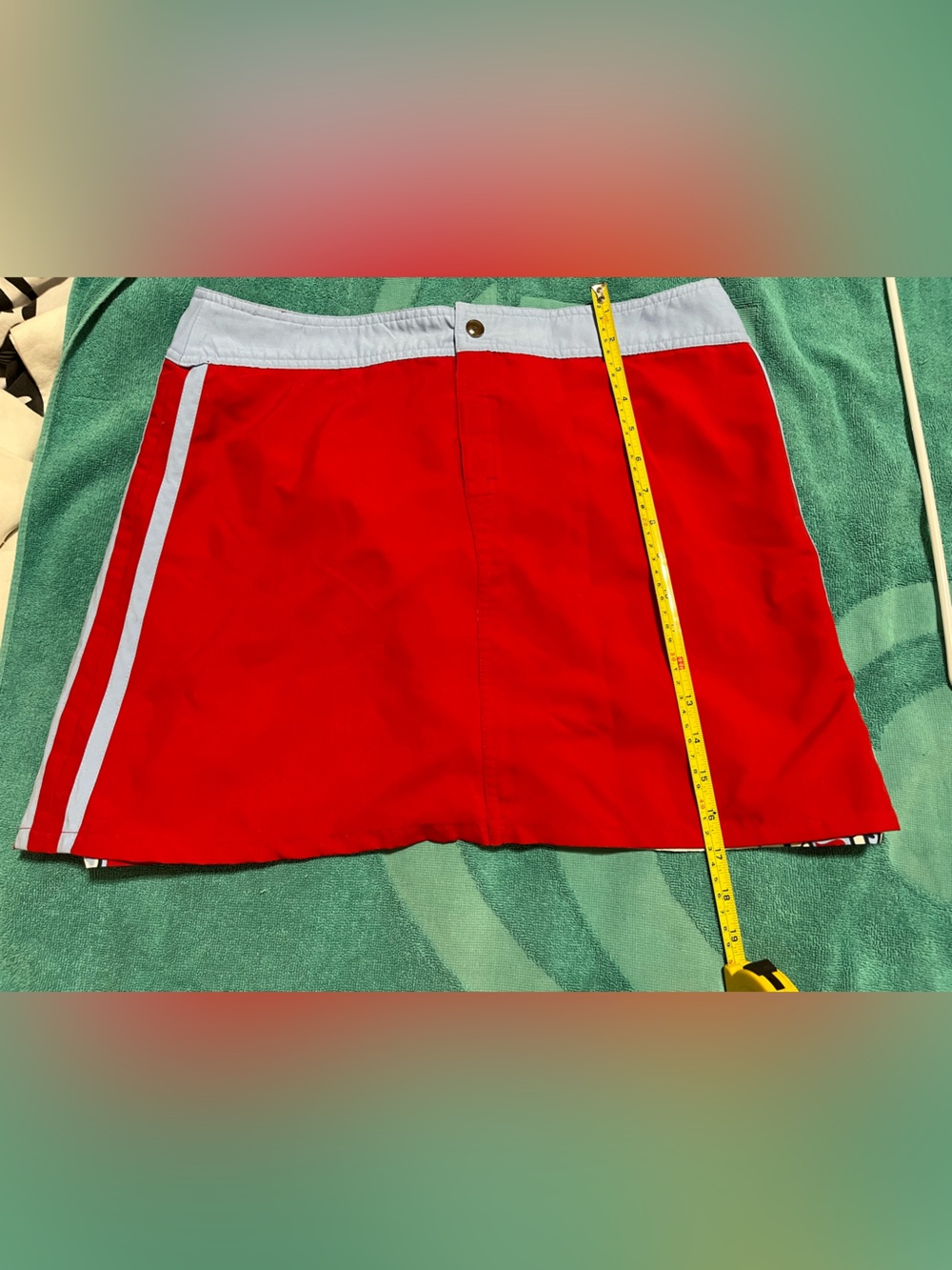 Red Mini Skirt with White Trim - Women's Skirt
16-10